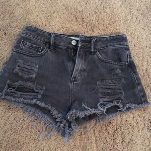 Black jean shorts